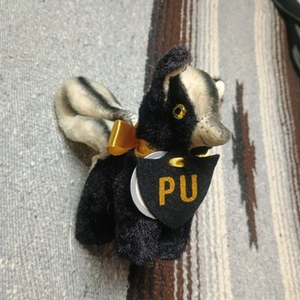 Collegiate Personality Pet Vintage MCM Skunk Stinker Plush Iowa College 50s 60s